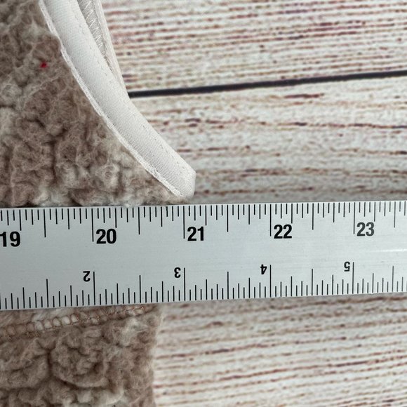 prAna Fuzzy Fleece Full Zip Hoodie Vest Women's Size Medium Brown/Tan - Picture 4 of 5